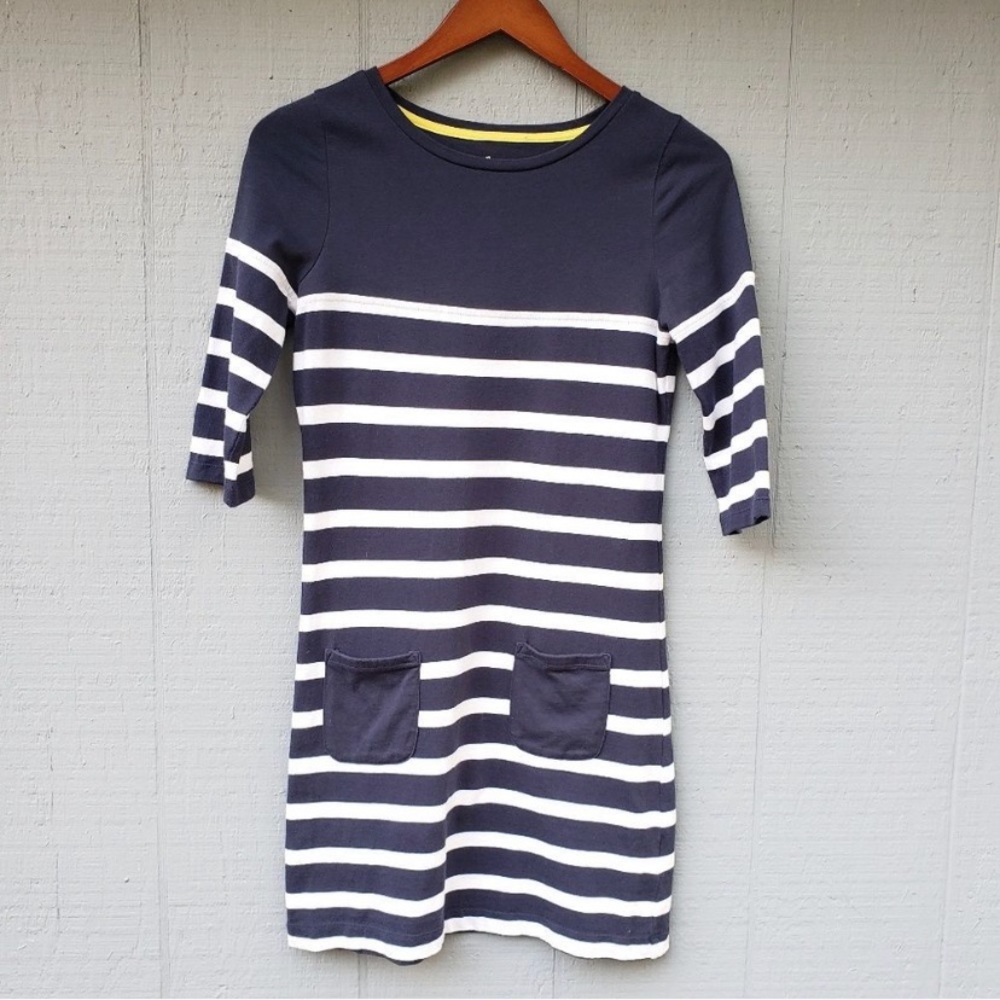 Boden Navy Stripe Pocket Front Breton Dress Tunic